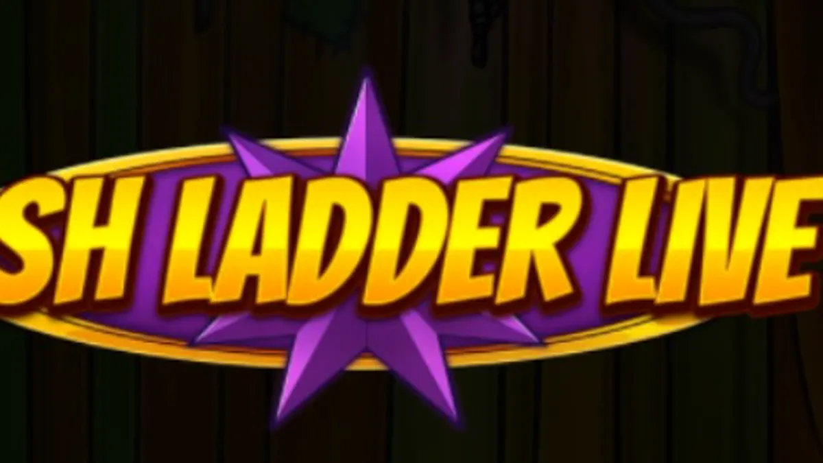Tampilan visual slot Cash Ladder Live dengan nuansa studio televisi yang gemerlap
