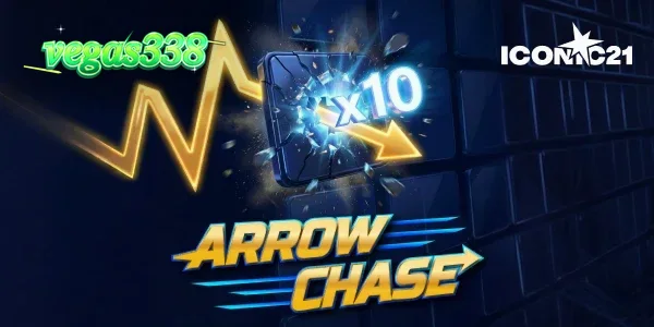 Tampilan visual grid multiplier dan panah dinamis dalam permainan Arrow Chase
