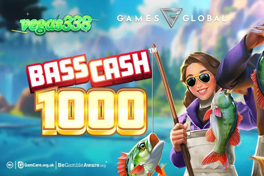 Tampilan visual slot Bass Cash 1000 dengan tema memancing